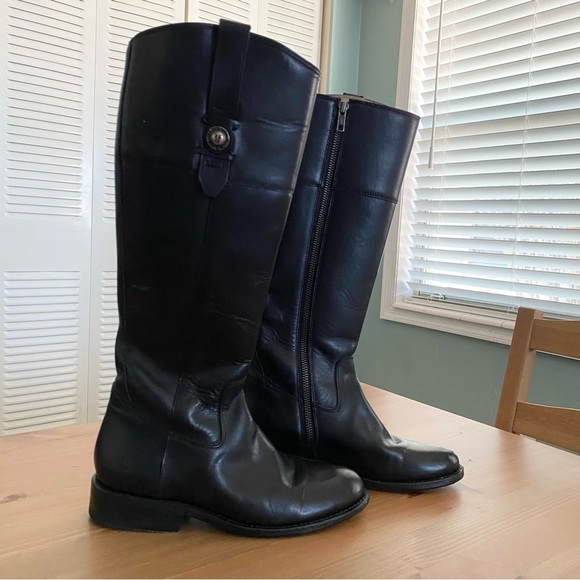 Frye Jayden Button Melissa Tall Black Leather High Riding Boots 6B Style 3475095 - Picture 3 of 15